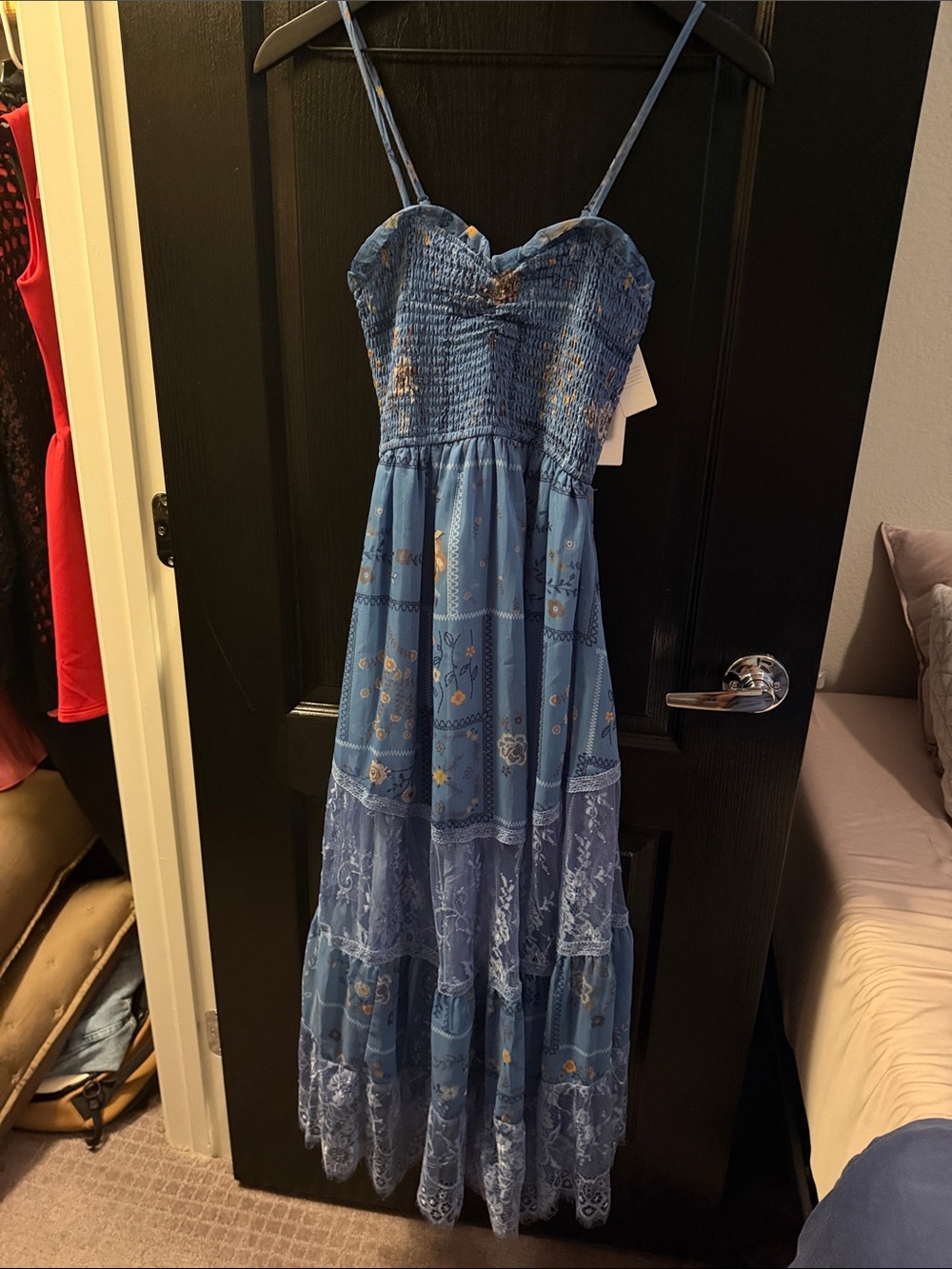 Altar’d State Blue Floral Lace Dress